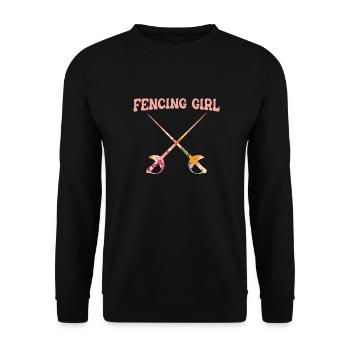 Fechten - Unisex Pullover - Schwarz - Vorne - Alina (178cm) & Michal (187cm)