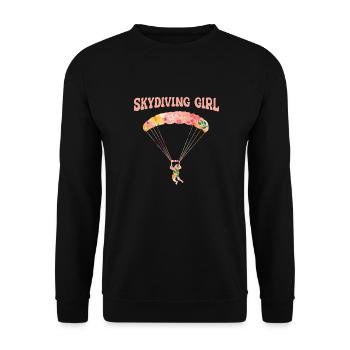 Fallschirmspringen Fallschirmspringer Sky Diving - Unisex Pullover - Schwarz - Vorne - Alina (178cm) & Michal (187cm)