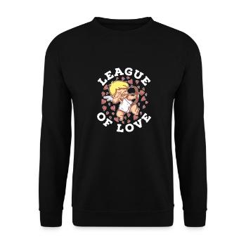 Valentinstag Valentines Day - Unisex Pullover - Schwarz - Vorne - Alina (178cm) & Michal (187cm)