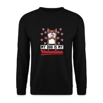 Valentinstag Valentines Day - Unisex Pullover - Schwarz - Vorne - Alina (178cm) & Michal (187cm)