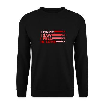 Valentinstag Valentines Day - Unisex Pullover - Schwarz - Vorne - Alina (178cm) & Michal (187cm)