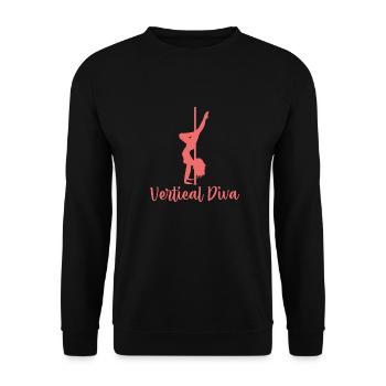 Pole Dancing Pole Fitness - Unisex Sweatshirt - black - Front - Alina (178cm) & Michal (187cm)