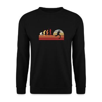 Retro Football Vintage Football - Unisex Sweatshirt - black - Front - Alina (178cm) & Michal (187cm)