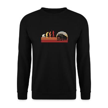 Retro Truck Driver Truck Driver Vintage Truck Driver - Sweat-shirt Unisexe - noir - Devant - Alina (178cm) & Michal (187cm)