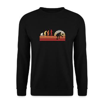 Retro Volleyball Vintage Beach Volleyball - Unisex Sweatshirt - black - Front - Alina (178cm) & Michal (187cm)