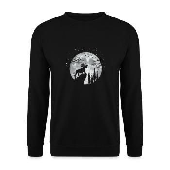 Elk - Unisex Sweatshirt - black - Front - Alina (178cm) & Michal (187cm)