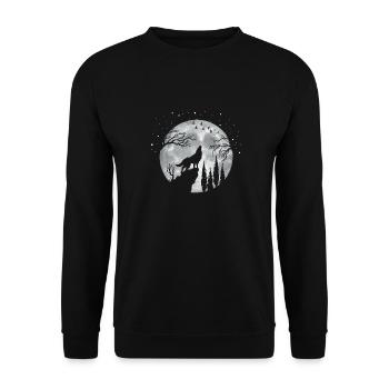 Wolf - Unisex Sweatshirt - black - Front - Alina (178cm) & Michal (187cm)