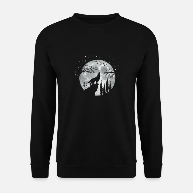 Wolf - Unisex Pullover - Schwarz