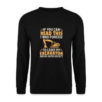 Excavatrices Conducteurs d’excavatrices Opérateurs de pelles - Sweat-shirt Unisexe - noir - Devant - Alina (178cm) & Michal (187cm)