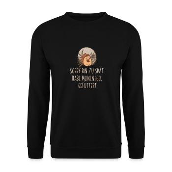 Igel - Unisex Pullover - Schwarz - Vorne - Alina (178cm) & Michal (187cm)