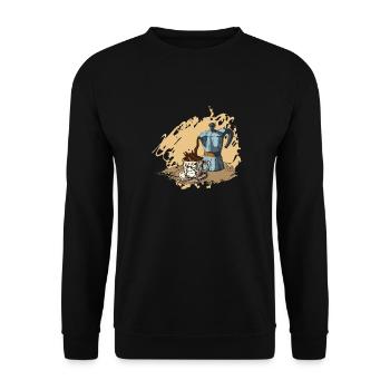 Espresso Coffee - Unisex Sweatshirt - black - Front - Alina (178cm) & Michal (187cm)