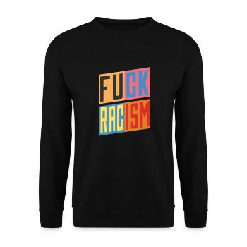 Anti Rassismus - Unisex Pullover - Schwarz - Vorne - Alina (178cm) & Michal (187cm)