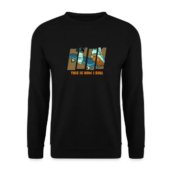Skateboard Skateboarder Skater - Unisex Pullover - Schwarz - Vorne - Alina (178cm) & Michal (187cm)