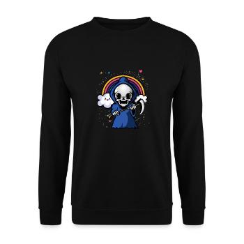Retro Gothic Vintage Goth Okkult - Unisex Pullover - Schwarz - Vorne - Alina (178cm) & Michal (187cm)