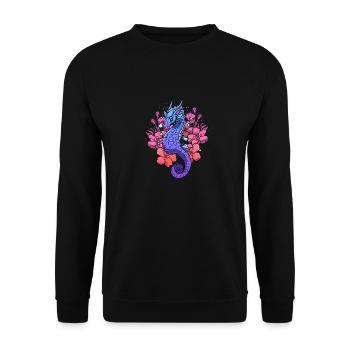 Retro Gothic Vintage Goth Okkult - Unisex Pullover - Schwarz - Vorne - Alina (178cm) & Michal (187cm)
