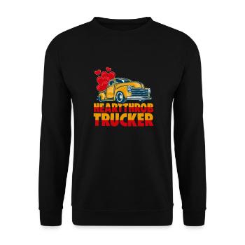 Chauffeur de camion Chauffeur de camion Chauffeur de camion Camionneur - Sweat-shirt Unisexe - noir - Devant - Alina (178cm) & Michal (187cm)