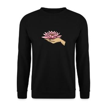 Meditation Meditieren - Unisex Pullover - Schwarz - Vorne - Alina (178cm) & Michal (187cm)