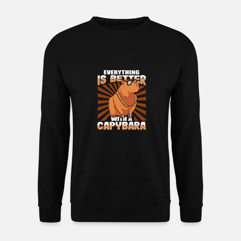 Capybara capybara rongeur - Sweat-shirt Unisexe - noir