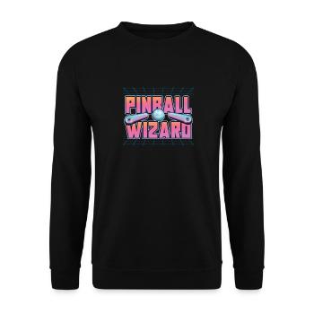 Retro Pinball Flipper Vintage Arcade Gaming - Unisex Sweatshirt - black - Front - Alina (178cm) & Michal (187cm)
