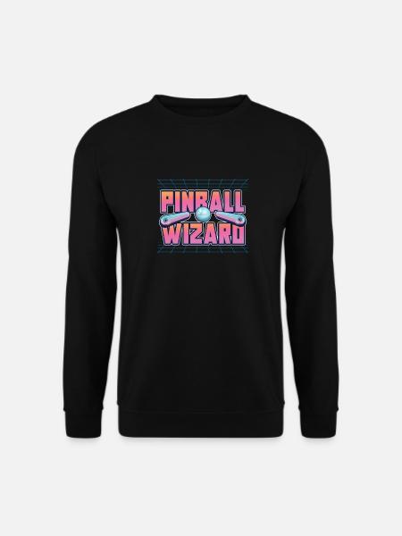 Retro Pinball Flipper Vintage Arcade Gaming - Unisex Pullover - Schwarz