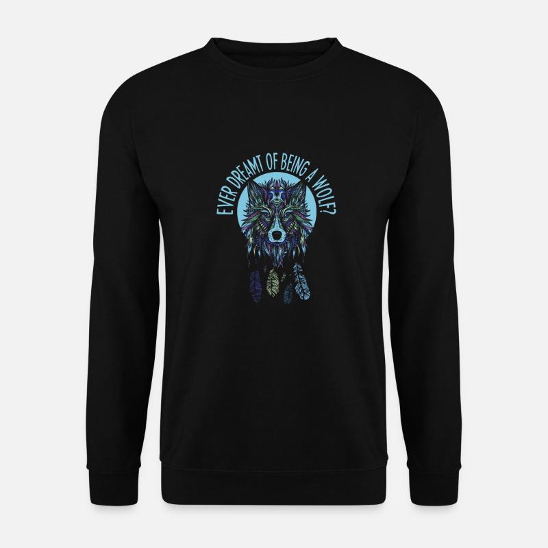 Wolf - Unisex Pullover - Schwarz