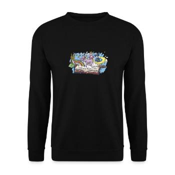 Bookworm Bookworm Book Reading - Unisex Sweatshirt - black - Front - Alina (178cm) & Michal (187cm)