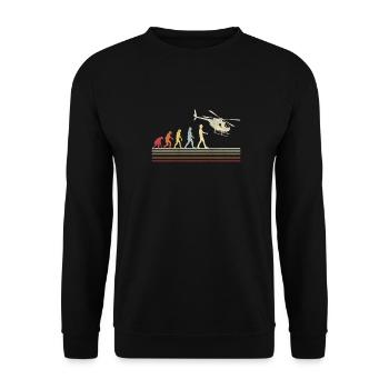 Helikopter Hubschrauber Pilot Heli - Unisex Pullover - Schwarz - Vorne - Alina (178cm) & Michal (187cm)