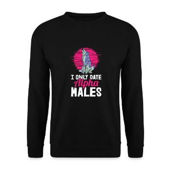 Wolf - Unisex Pullover - Schwarz - Vorne - Alina (178cm) & Michal (187cm)
