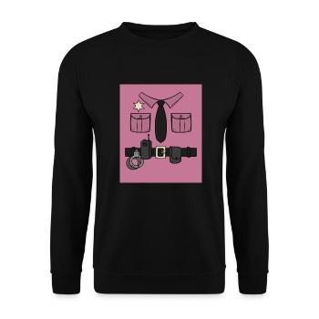 Officier de police Commissaire de police - Sweat-shirt Unisexe - noir - Devant - Alina (178cm) & Michal (187cm)