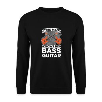 Basse Guitare Basse Guitare Basse Bassiste - Sweat-shirt Unisexe - noir - Devant - Alina (178cm) & Michal (187cm)