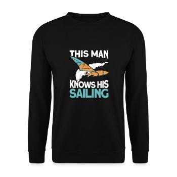 Seglen Segelboot Segler - Unisex Pullover - Schwarz - Vorne - Alina (178cm) & Michal (187cm)