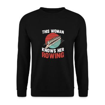 Rowing Rowing Rowing Boat Rowing - Unisex Sweatshirt - black - Front - Alina (178cm) & Michal (187cm)
