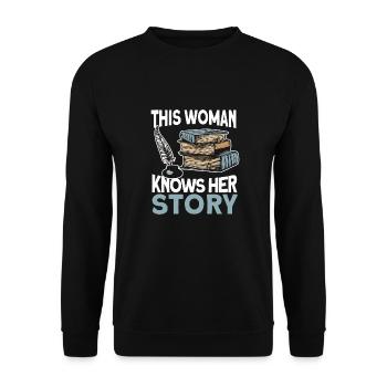 Schriftsteller Autor - Unisex Pullover - Schwarz - Vorne - Alina (178cm) & Michal (187cm)