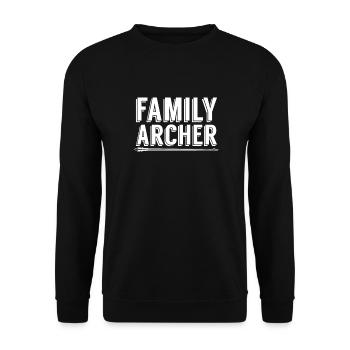 Bogenschütze Bogensport Pfeil Bogen Bogenschießen - Unisex Pullover - Schwarz - Vorne - Alina (178cm) & Michal (187cm)