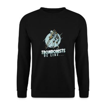 Trombone - Sweat-shirt Unisexe - noir - Devant - Alina (178cm) & Michal (187cm)
