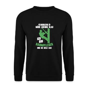 Baumklettern Baumpfleger Arborist Baumkletterer - Unisex Pullover - Schwarz - Vorne - Alina (178cm) & Michal (187cm)