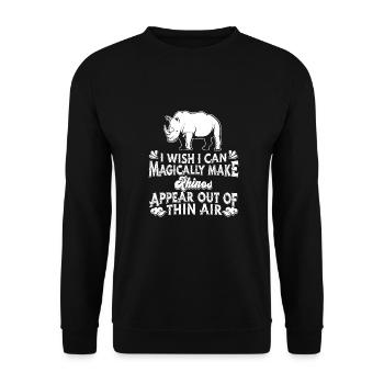 Rhino Nashorn - Unisex Pullover - Schwarz - Vorne - Alina (178cm) & Michal (187cm)