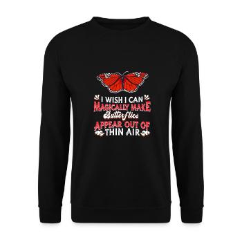 Schmetterling - Unisex Pullover - Schwarz - Vorne - Alina (178cm) & Michal (187cm)
