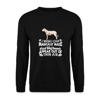 Irischer Wolfshund Hund - Unisex Pullover - Schwarz - Vorne - Alina (178cm) & Michal (187cm)
