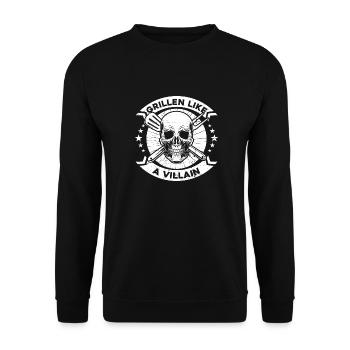 Grillen Grillmeister BBQ - Unisex Pullover - Schwarz - Vorne - Alina (178cm) & Michal (187cm)
