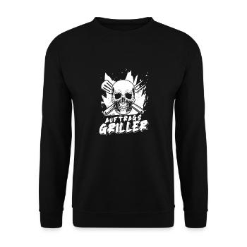 Grillen Grillmeister BBQ - Unisex Pullover - Schwarz - Vorne - Alina (178cm) & Michal (187cm)