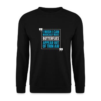 Butterfly - Unisex Sweatshirt - black - Front - Alina (178cm) & Michal (187cm)