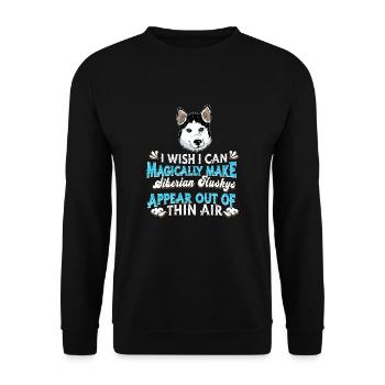 Siberian Husky Hund - Unisex Pullover - Schwarz - Vorne - Alina (178cm) & Michal (187cm)