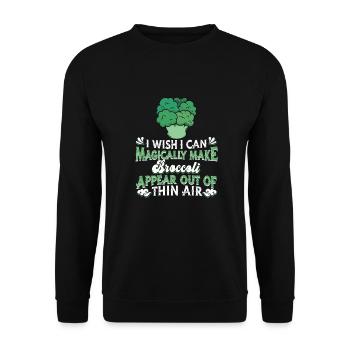 Brokkoli Gemüse Vegan Vegetarisch - Unisex Pullover - Schwarz - Vorne - Alina (178cm) & Michal (187cm)