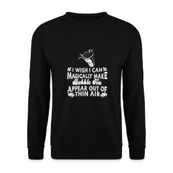 Bubble Tea Boba Pearl Milk Tea - Unisex Pullover - Schwarz - Vorne - Alina (178cm) & Michal (187cm)