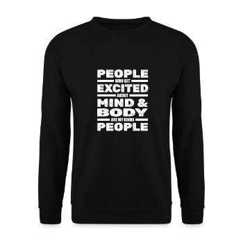 Pilates - Unisex Sweatshirt - black - Front - Alina (178cm) & Michal (187cm)