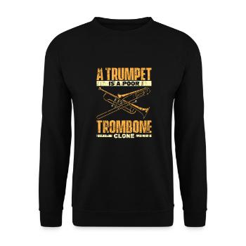Trombone - Sweat-shirt Unisexe - noir - Devant - Alina (178cm) & Michal (187cm)