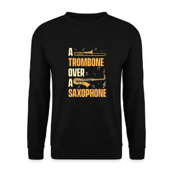 Trombone - Unisex Sweatshirt - black - Front - Alina (178cm) & Michal (187cm)