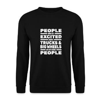 Camion monstre - Sweat-shirt Unisexe - noir - Devant - Alina (178cm) & Michal (187cm)