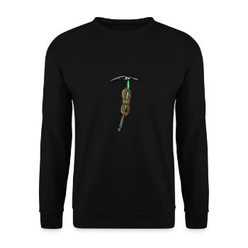 Eisklettern Bergsteigen Klettern Bergsteiger - Unisex Pullover - Schwarz - Vorne - Alina (178cm) & Michal (187cm)